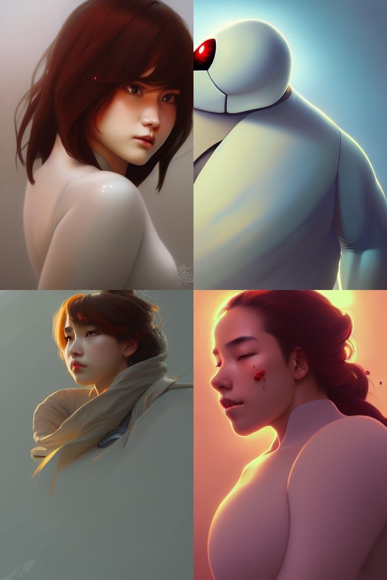 Baymax Portrait in Art Nouveau Style