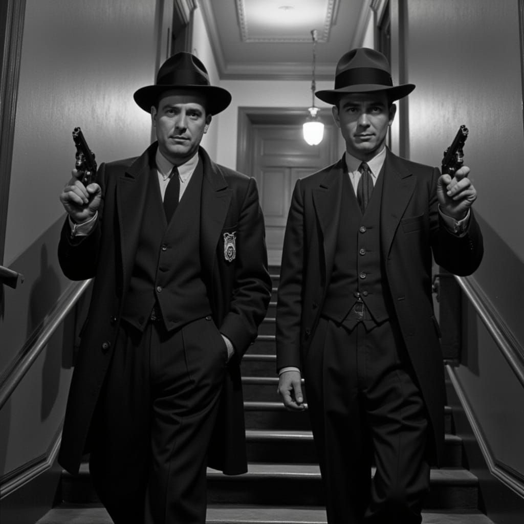 Detectives Draw Revolvers in Art Nouveau Hotel Lobby