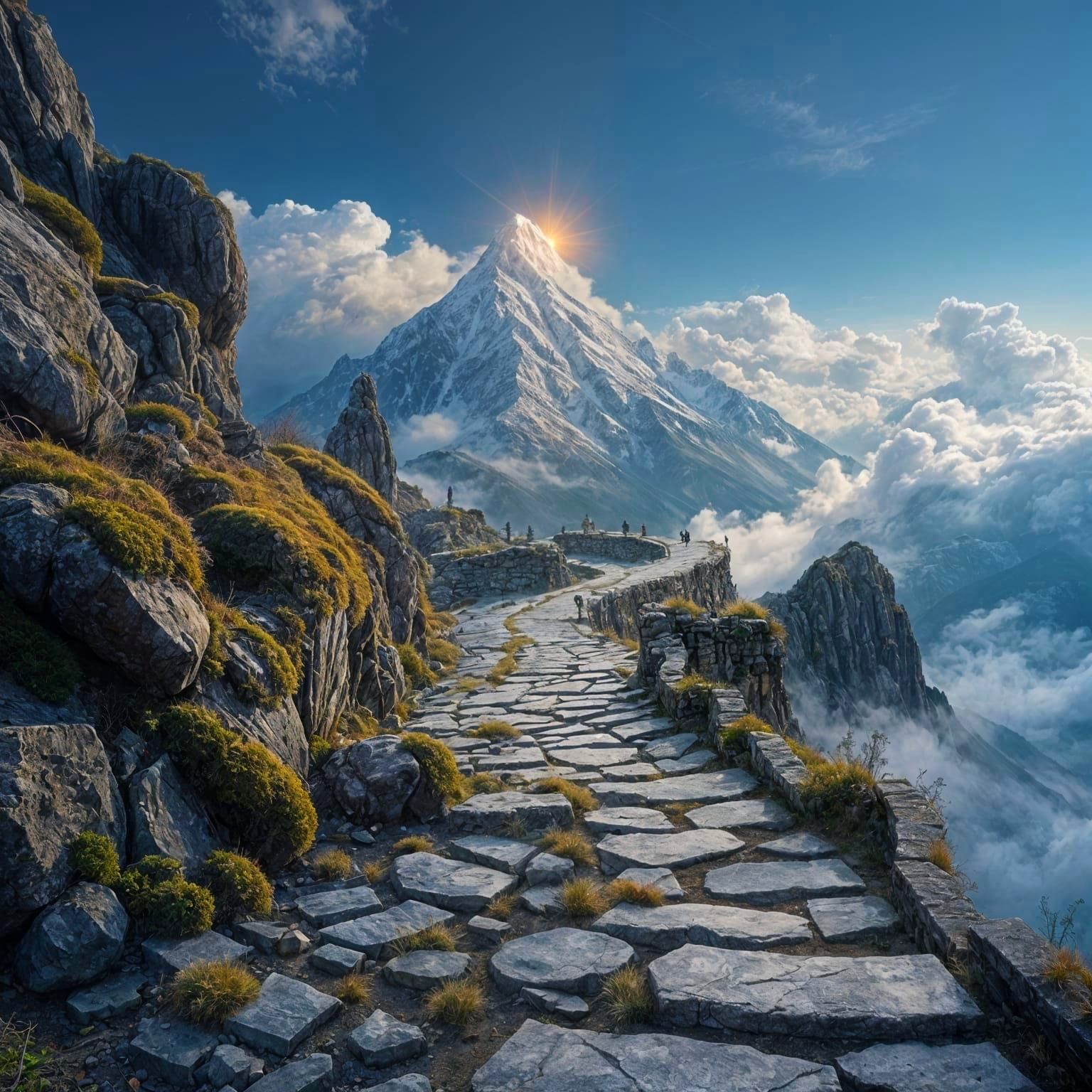 Ancient Road to Mount Olympus in Ethereal Mist