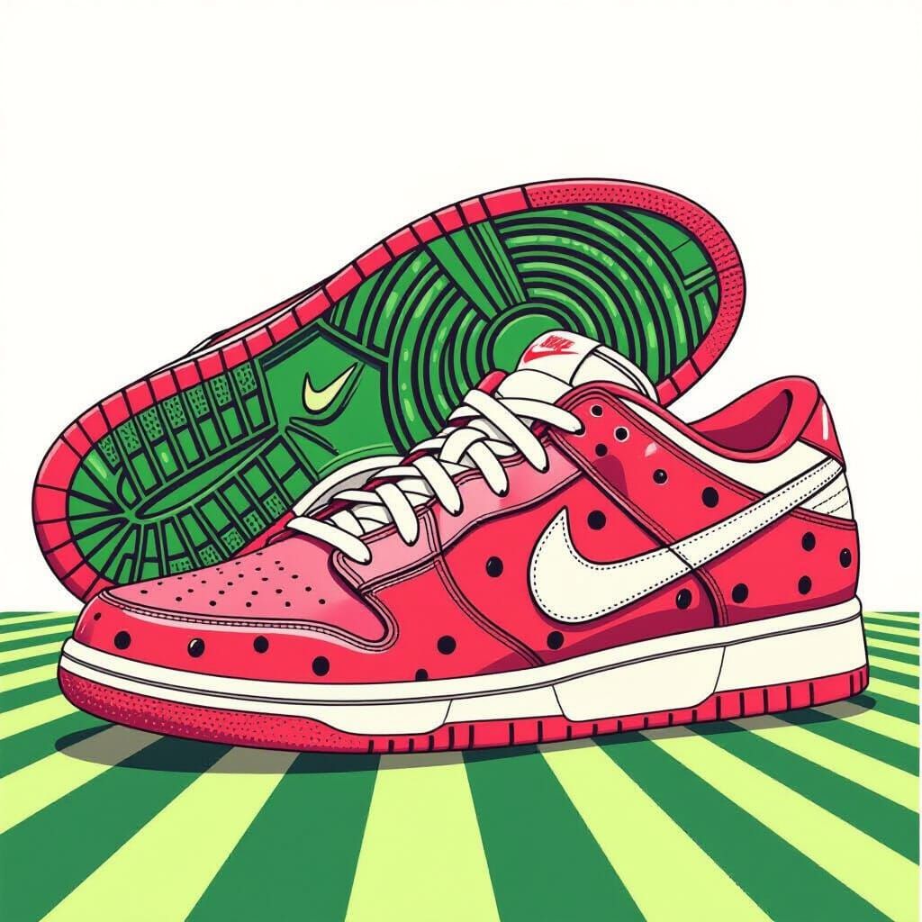 Nike Shoe Made of Watermelon Rind in Vibrant Style