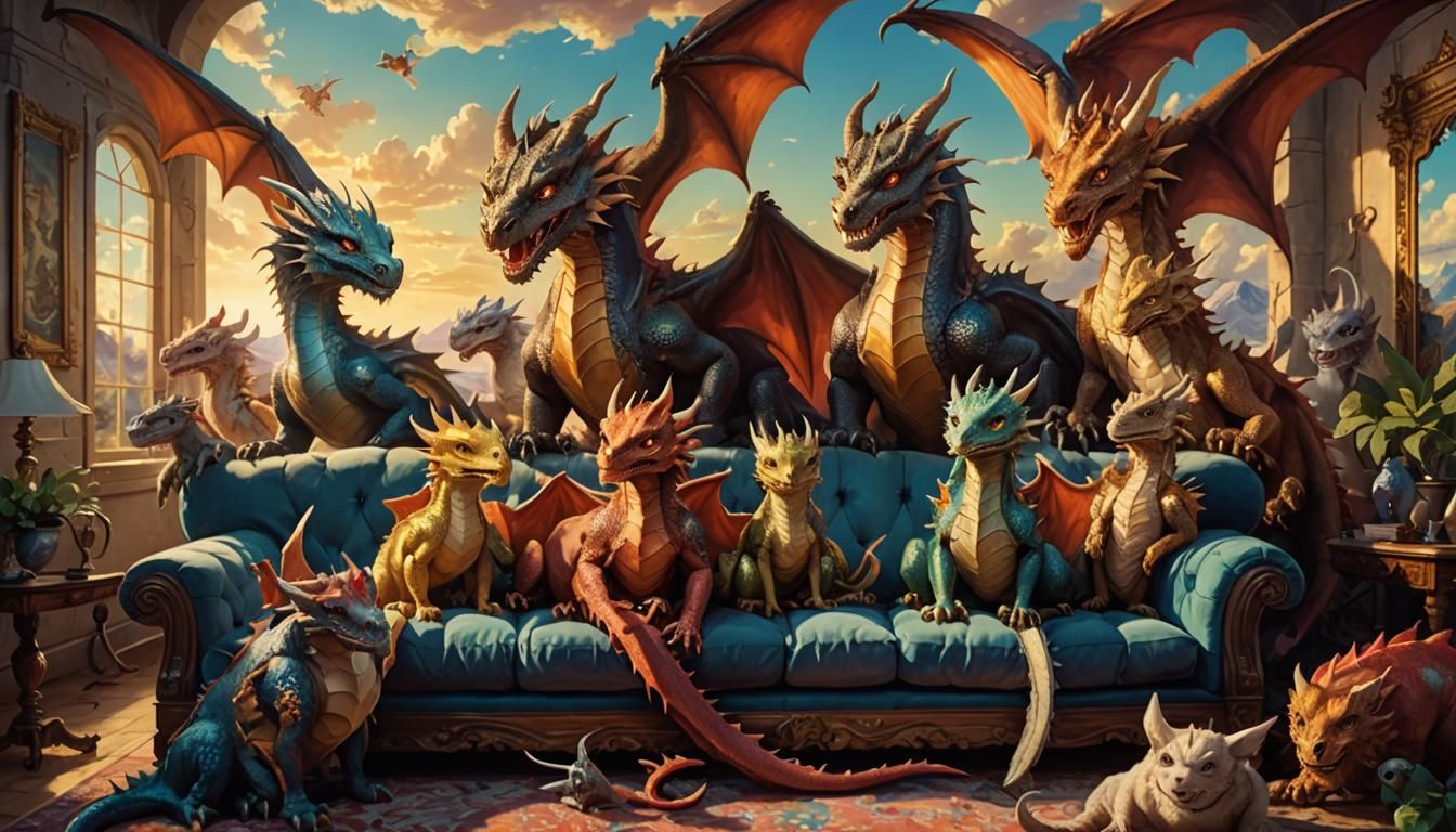 a happy big family