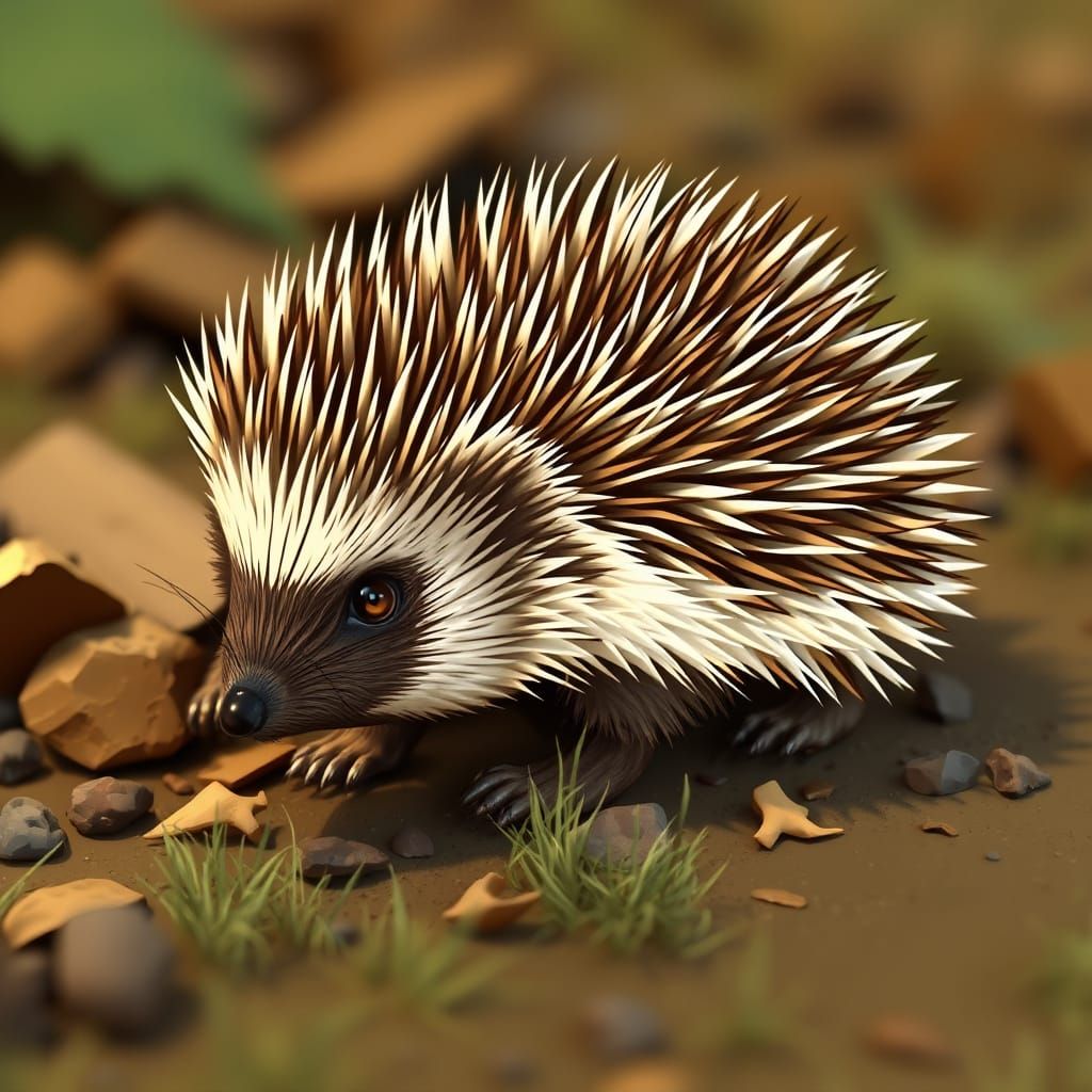 Adorable Digital Image of a Hedgehog