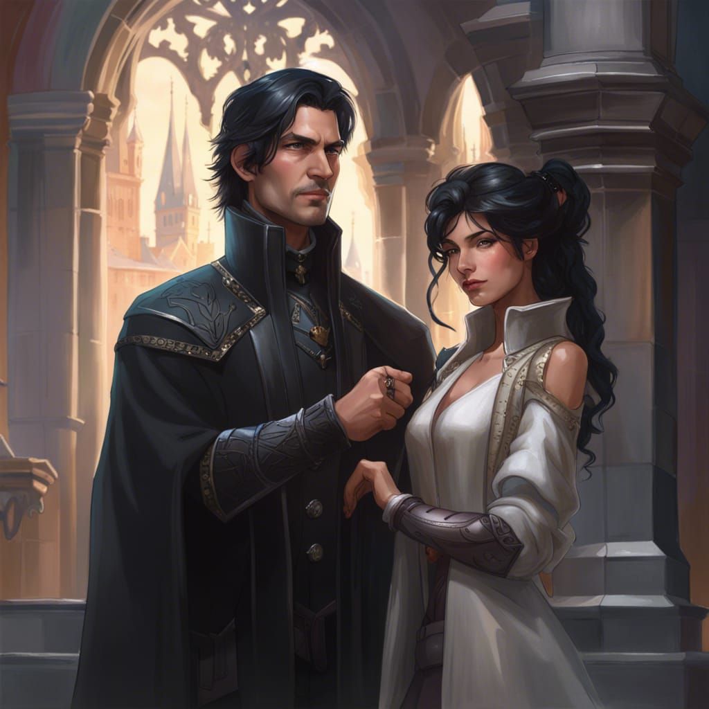 Royal Couple Portrait in Hyperdetailed Digital Art Style