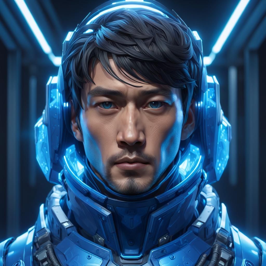 Man in Energy Suit: Hyperdetailed Digital Portrait
