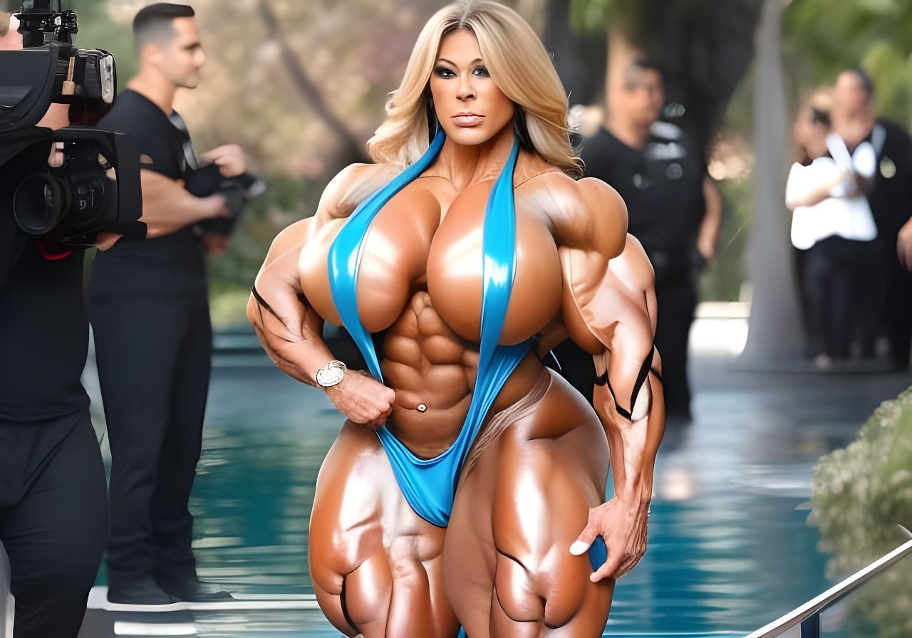 Voluptuous Female Bodybuilder Posing for Camera