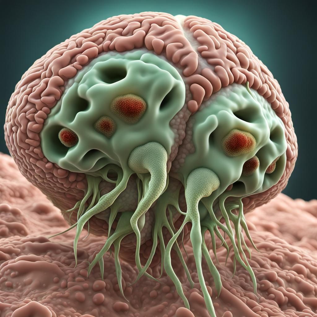 Brain-Eating Amoeba: Trophozoite 3D Illustration