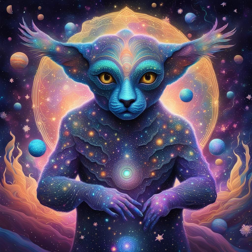 Holographic Cosmic Creature by Pablo Amaringo