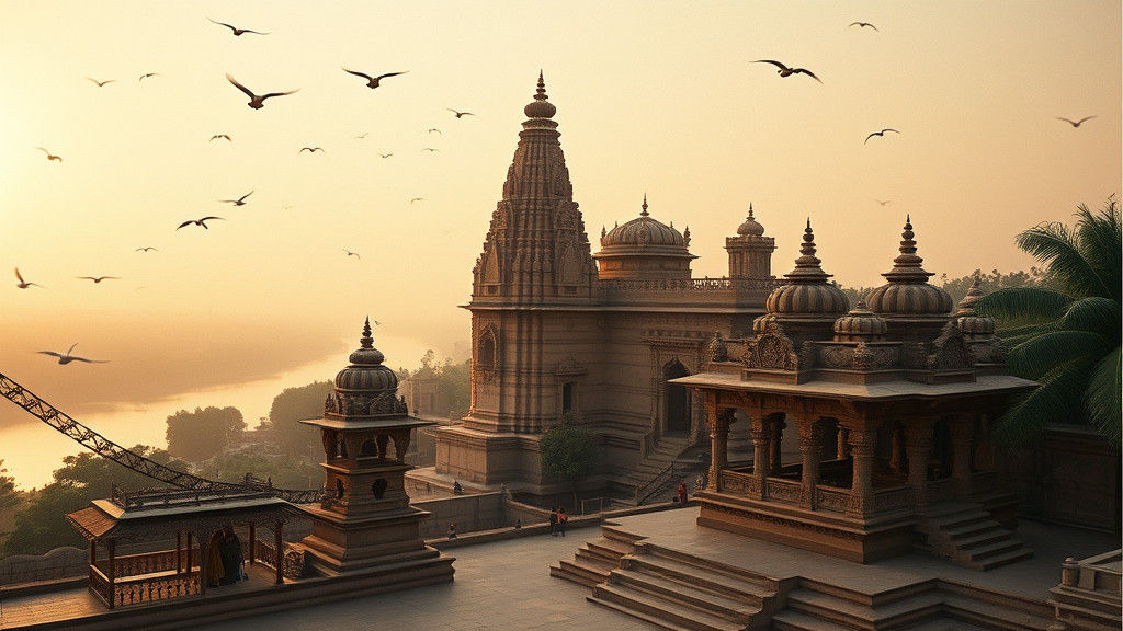 Ancient Aligarh Temples in Soft Dawn Light