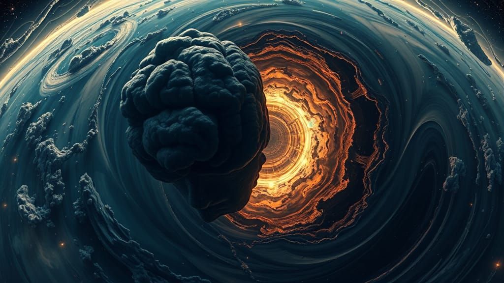 Dreamlike Landscape Shows Light and Dark Mind