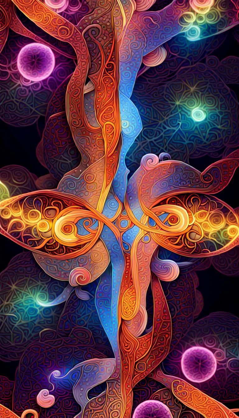 Psychedelic Fractal Infinity: Colorful Digital Art