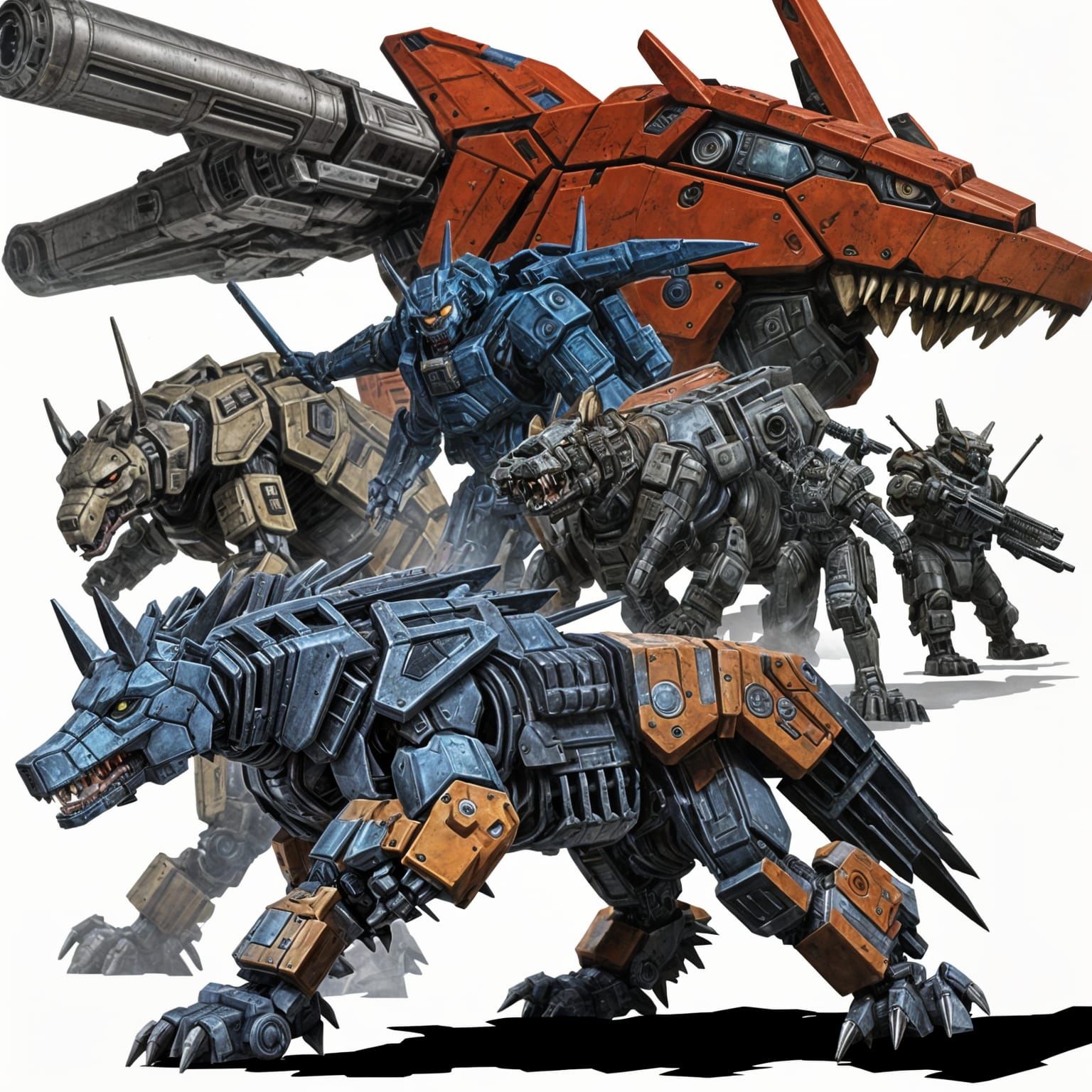 Robotic Beasts Clash in Intense Sci-Fi Battle Scenes