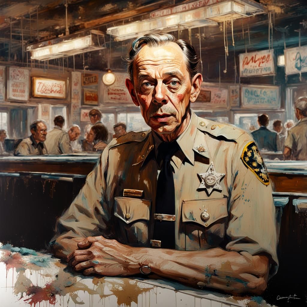 Don Knotts as Sheriff in 1950s Diner