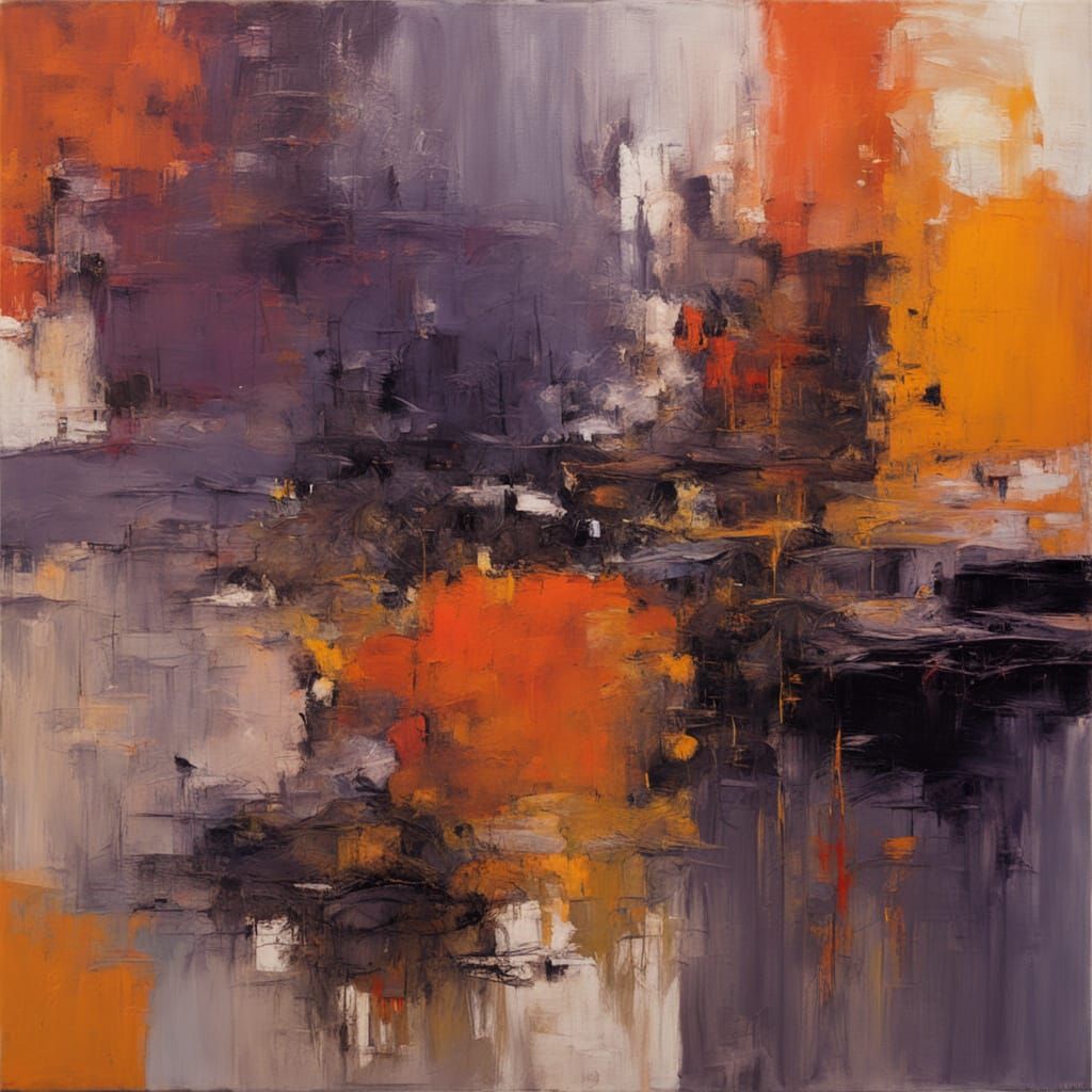 River scenery, abstract  realism