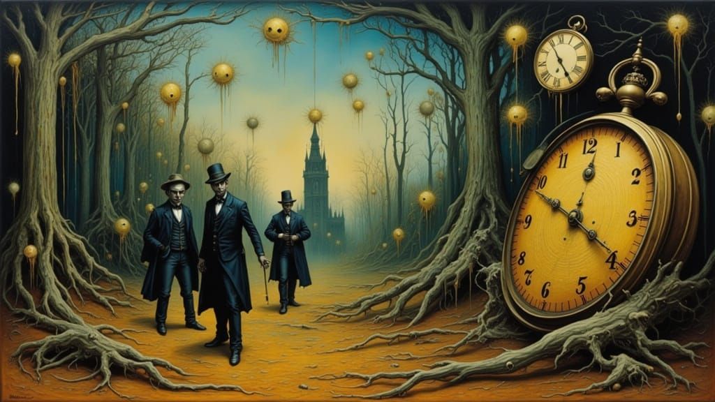 Surreal Inspectors Tame Wild Forest in Dali-esque Style