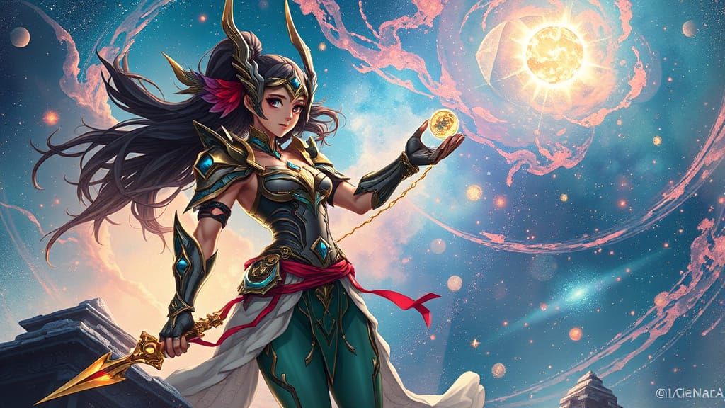 Heroine Explores Vibrant Celestial Universe