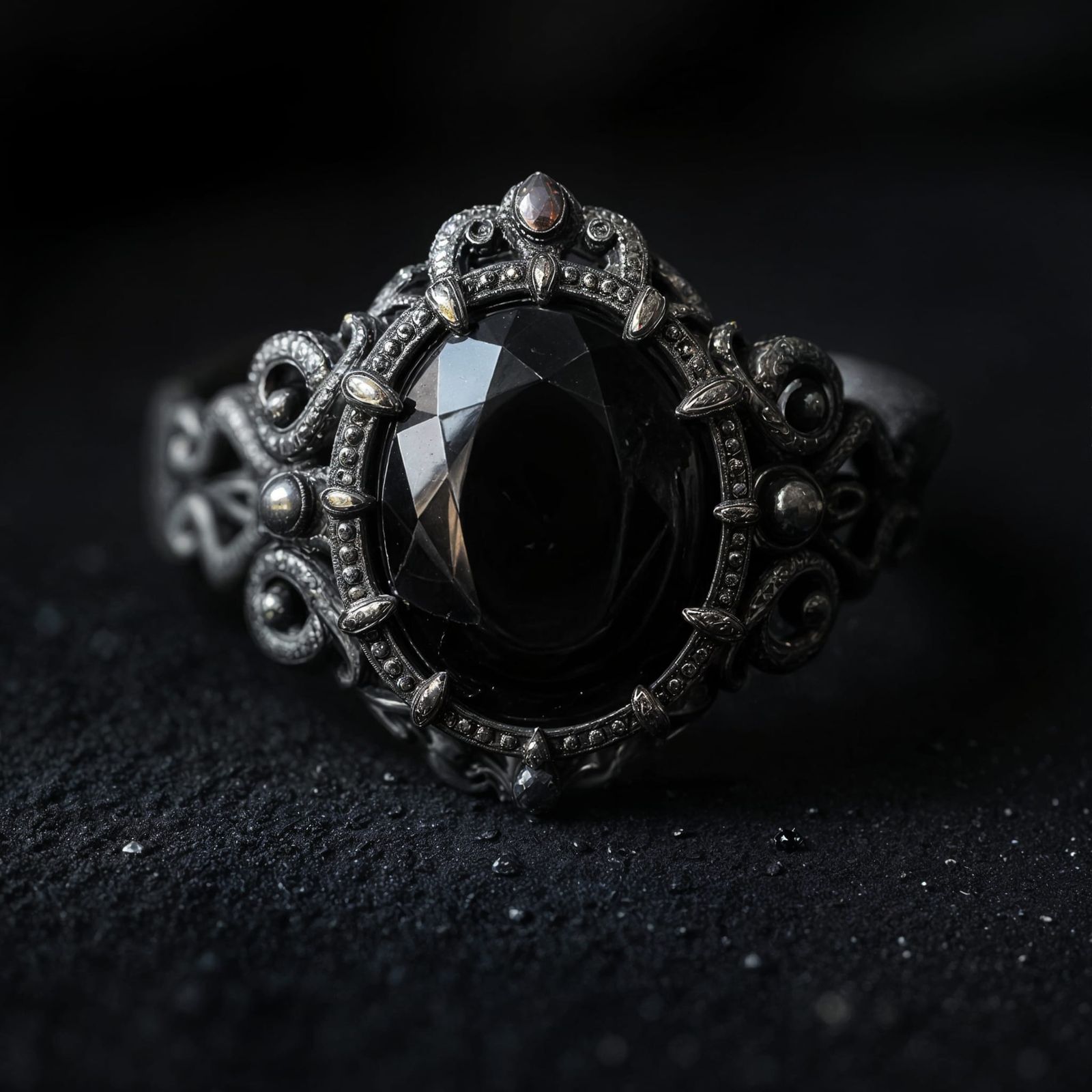 Shadow Energy Jewel in Ebony Ring: Classical Painting