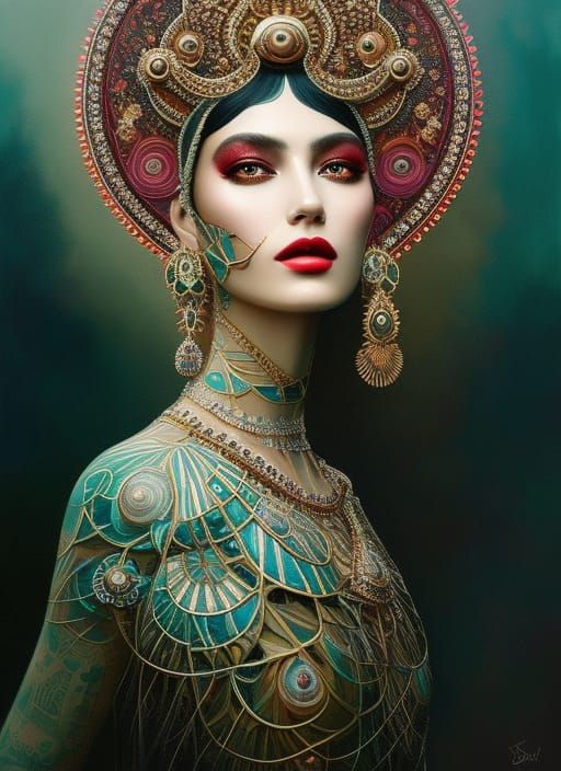 Visionary Goddess with Intricate Details in Fantasy Art