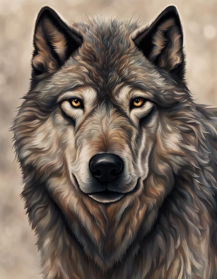 Loving Dire Wolf Kindness Microphotograph