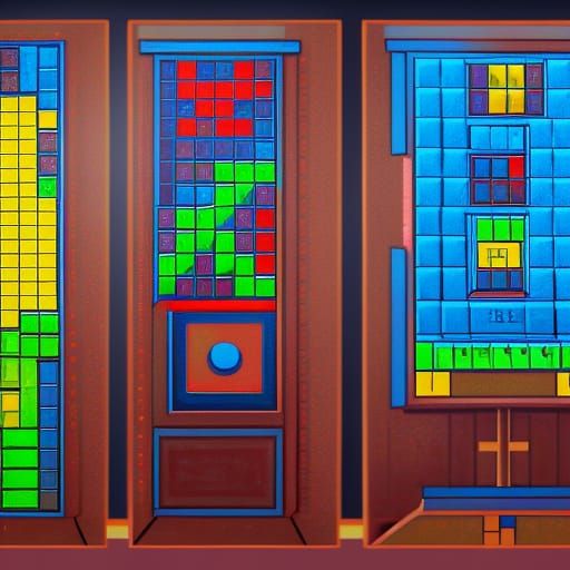 Tetris in Shanghai 1887: Detailed Matte Painting