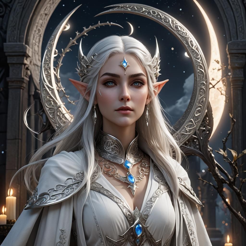 High Elf Priestess of the Moonlit Temple