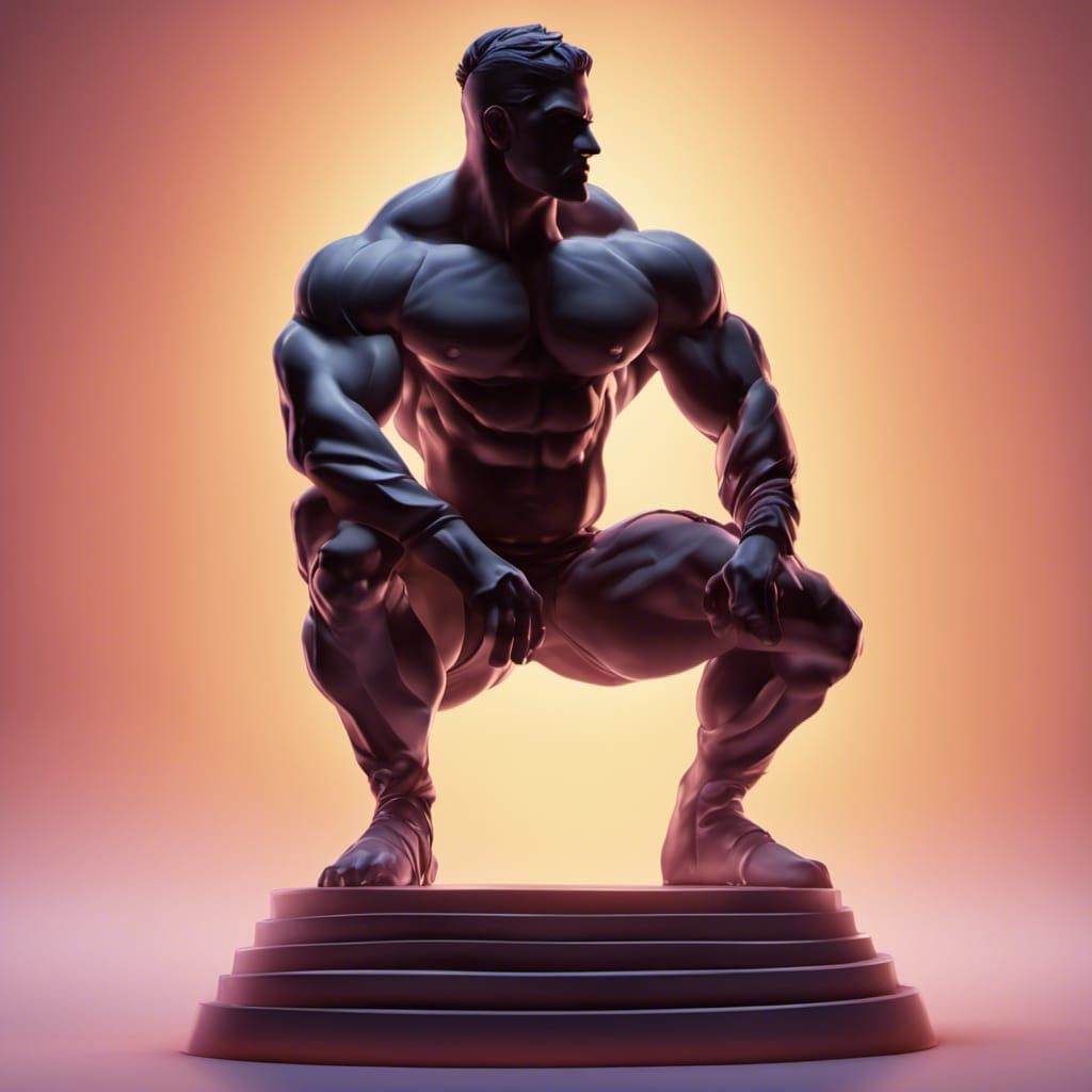 Greek Warrior Silhouette in Bodybuilder Pose