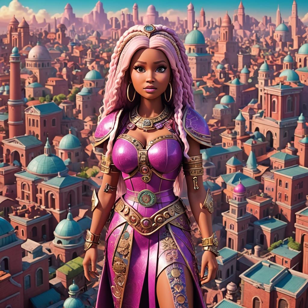 Nicki Minaj's Gag City Roman Revenge: 3D Digital Art