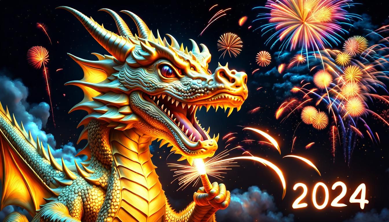 Happy Baby Gold Dragon Ignites Sparkling Fireworks in Moonli...