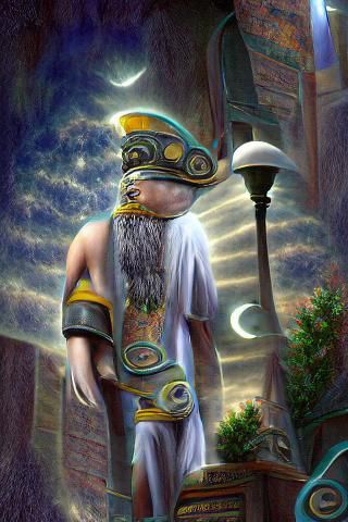 Egyptian Moon God Khonsu, Digital Art