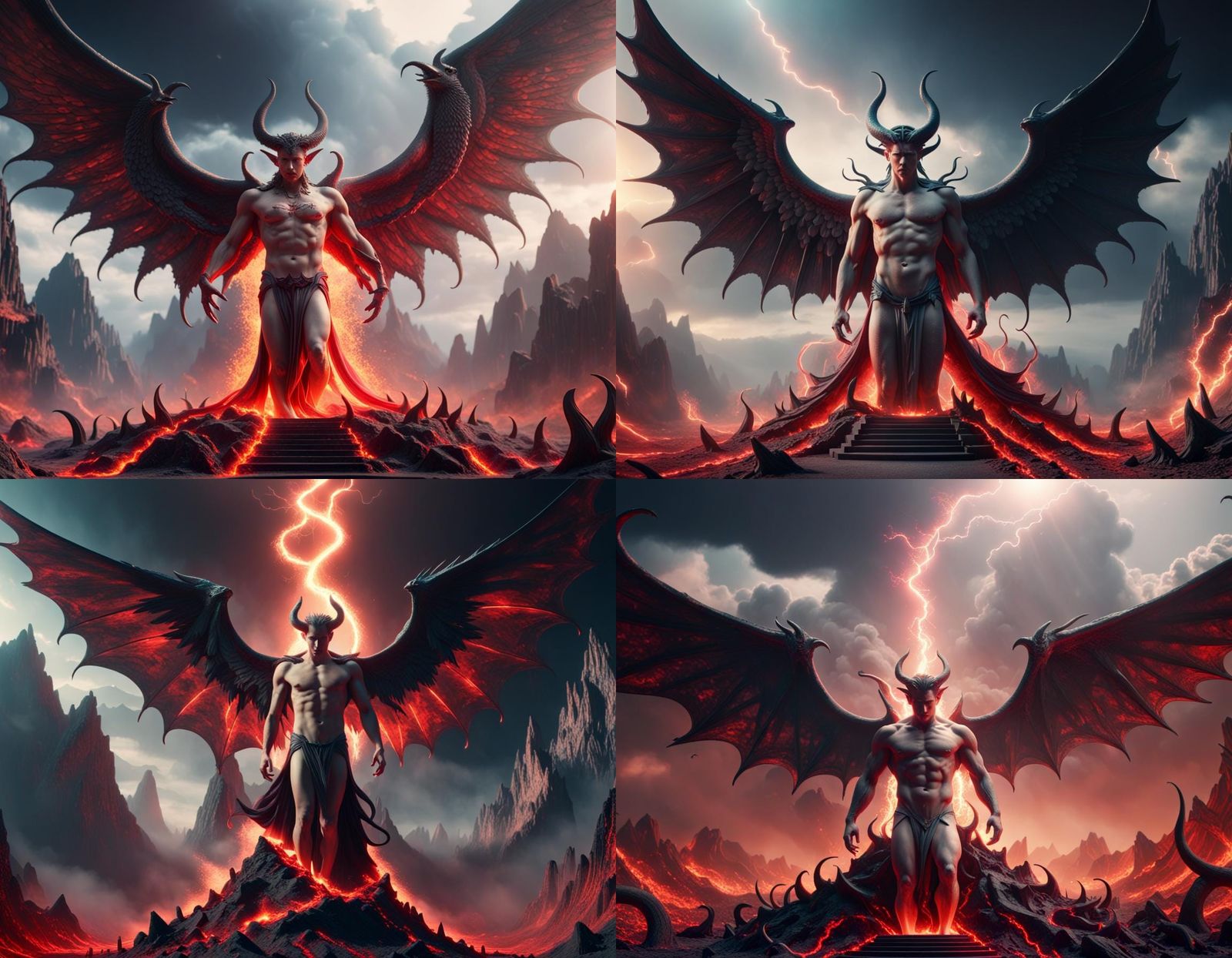 Lucifer's Rise: Hyperrealistic Surreal Dreamscape