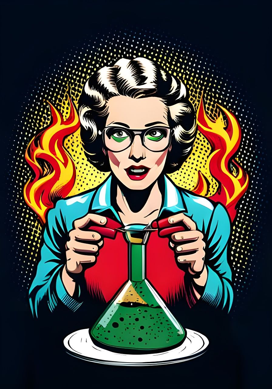 Pop Art: Eccentric Scientist's Explosive Laboratory