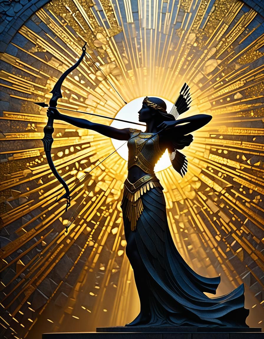 Nike, Goddess of Victory, in Art Nouveau Style