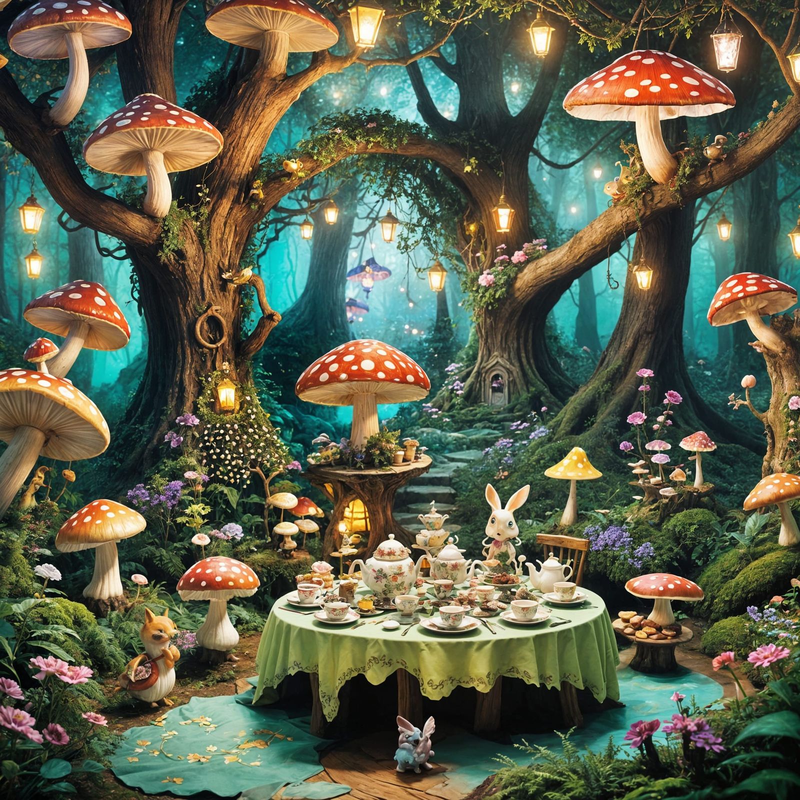 Enchanted Forest Tea Party with Fairy Tale Creatures