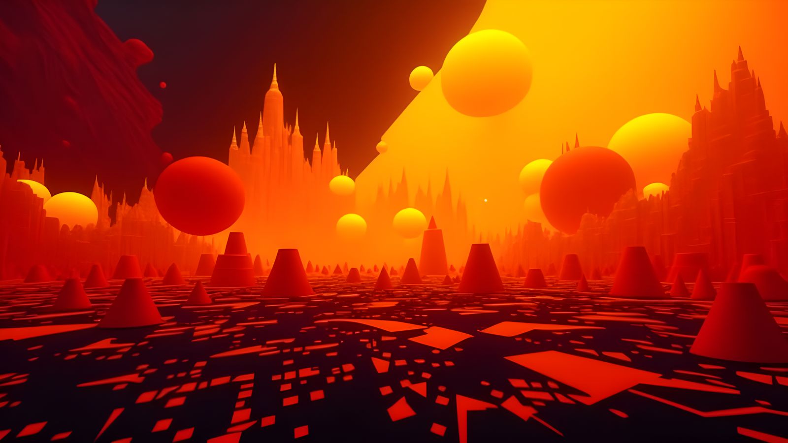 Kinetic Sculpture Garden with Kaleidoscopic Circuits