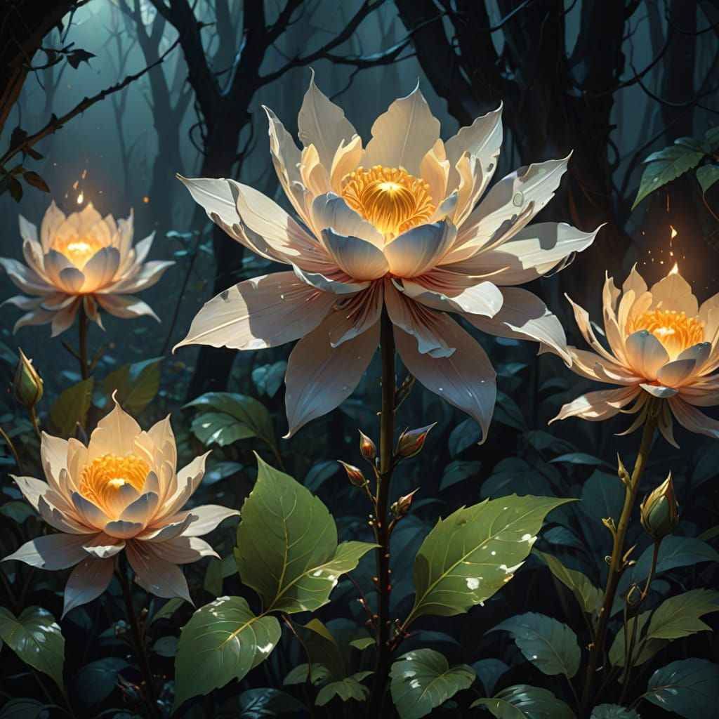 Surreal Magic Flower Radiates Eerie Beauty in Hyper-Realisti...