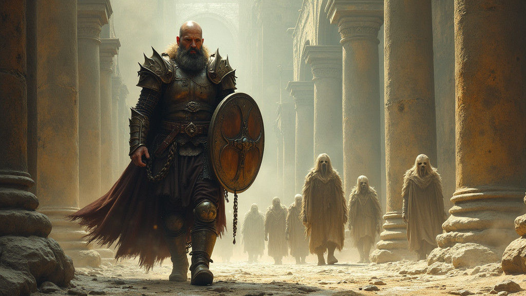 Viking Warrior in Valhalla: A Digital Illustration