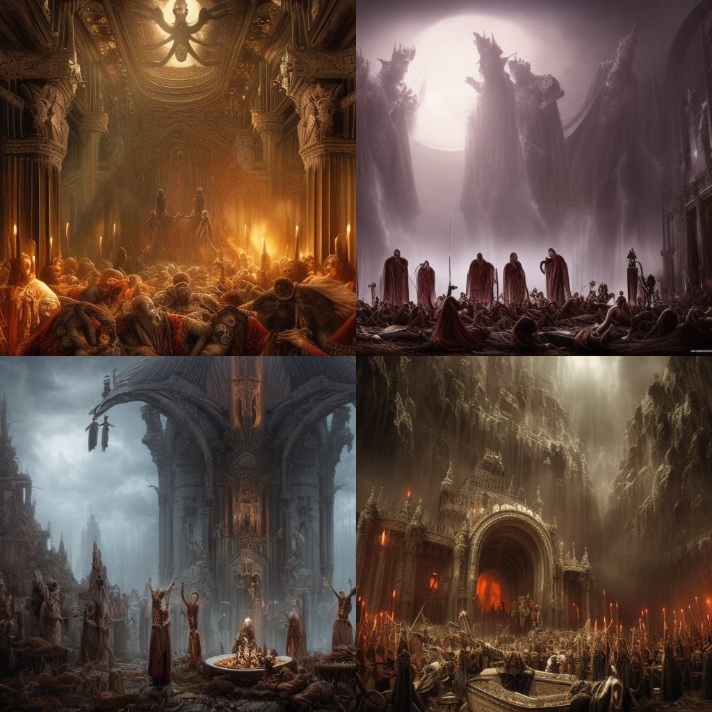 Epic Pagan Death Ritual: Digital Matte Painting