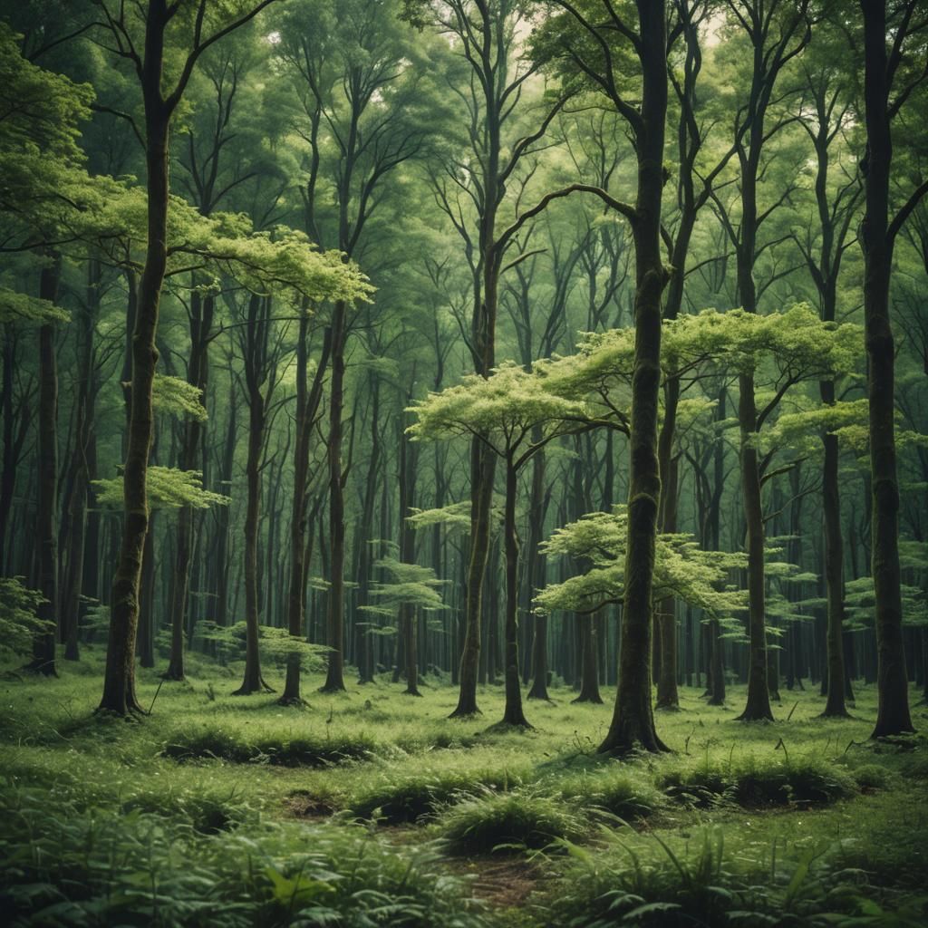 Lush Green Forest in Cinematic Style