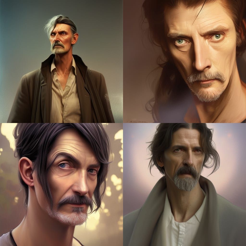 Melancholy Portrait of a Man Vanishing in the Night