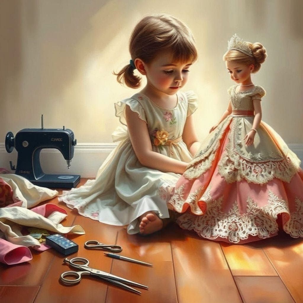 Beautiful Doll GOWN - Teach your Children the Art of Sewing!