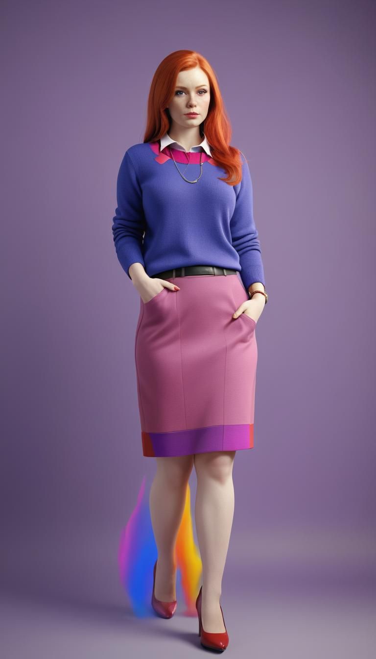 Redhead Liliputian in Business Casual, Surreal 3D