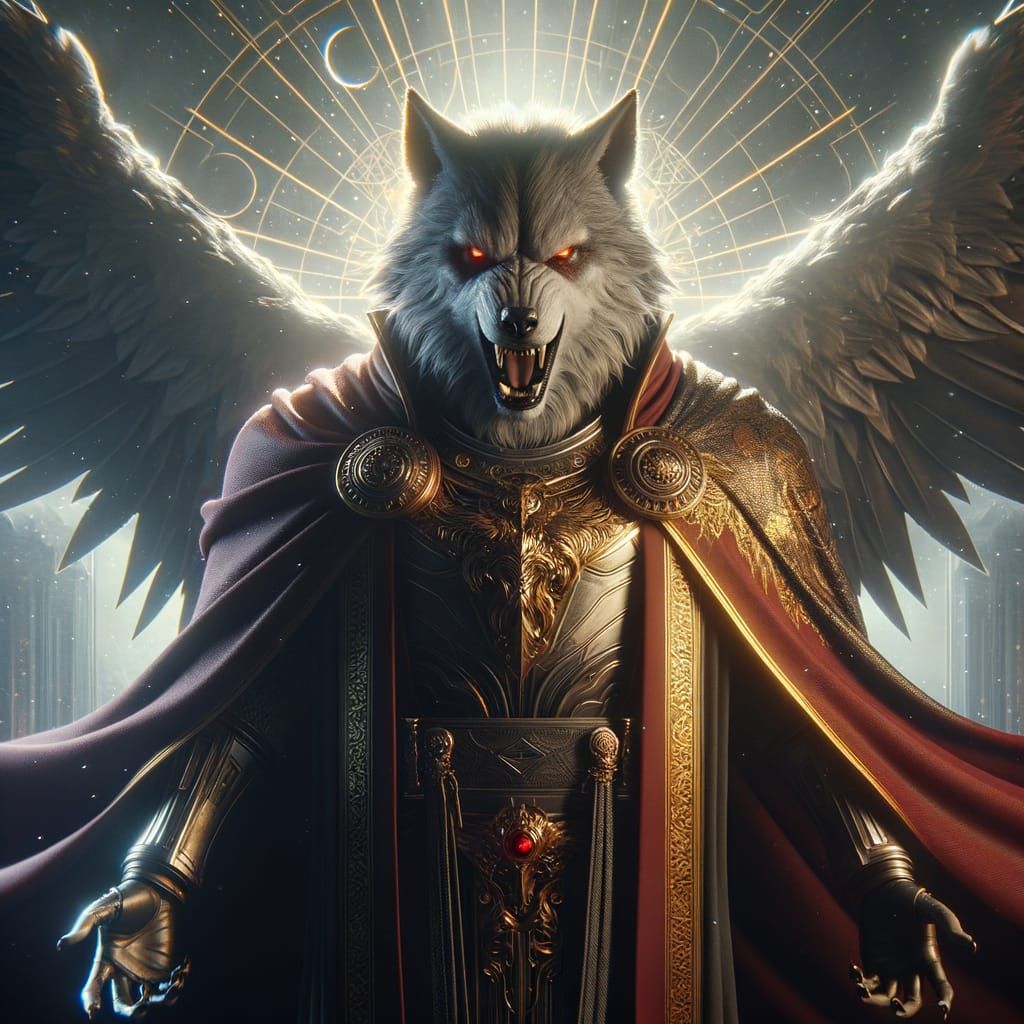 Dominant Space Wolf in Epic 3D Render