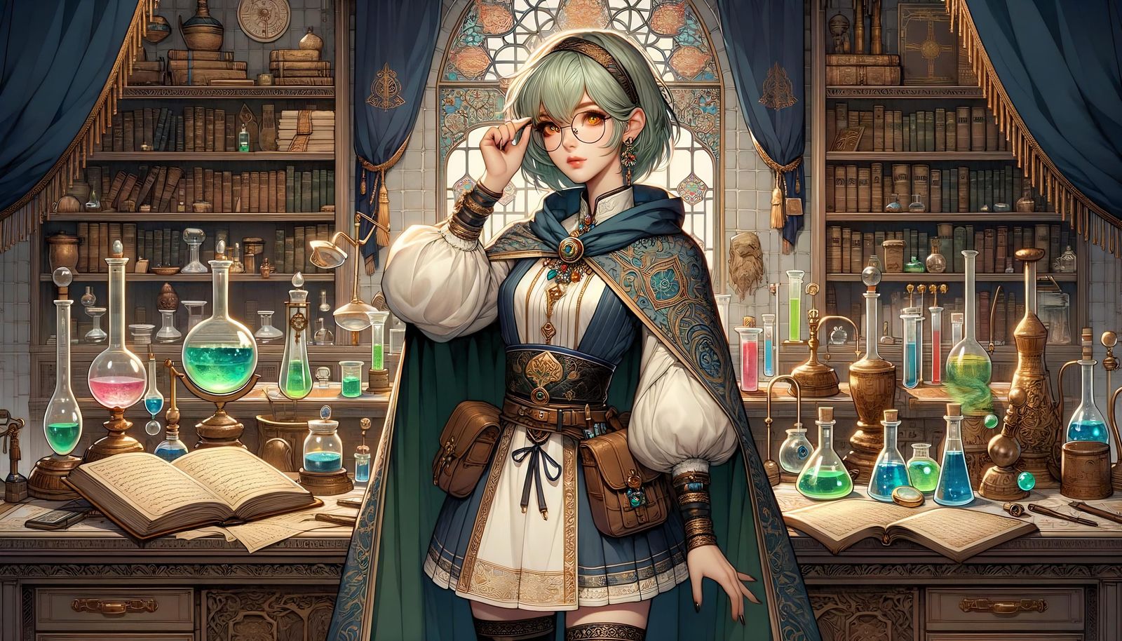 Scholarly Alchemist in Her Laboratory