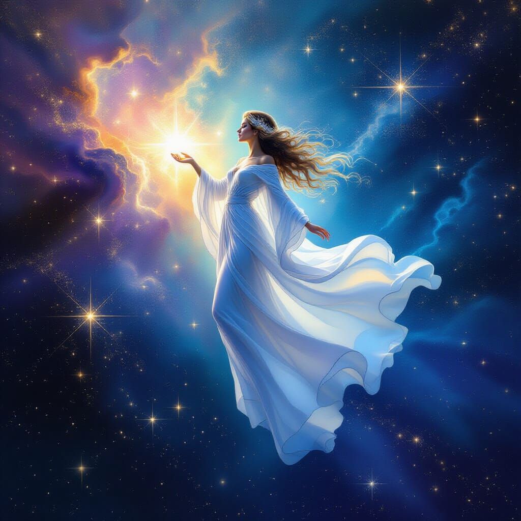 Ethereal Starlight Being in Pleiades Cluster