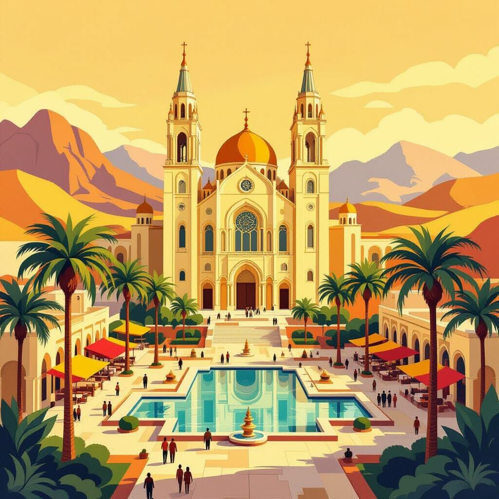 Art Deco Cathedral in Desert Oasis