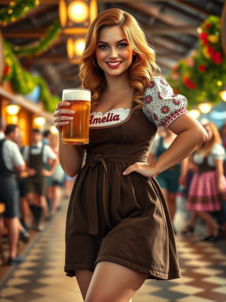 Oktoberfest 2024 Dirndl wearing serving girl "Amelia"