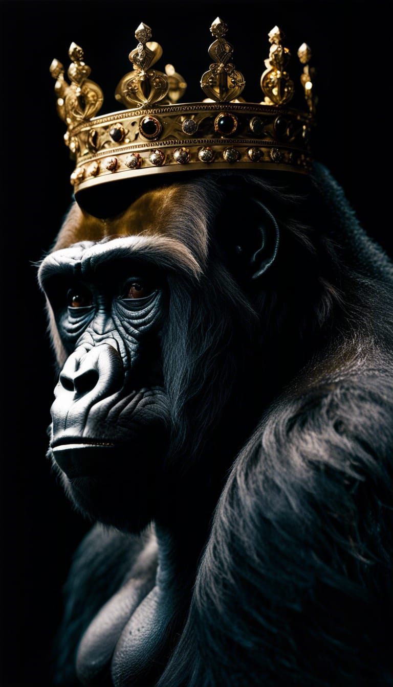 Gorilla King Portrait in Dramatic Light