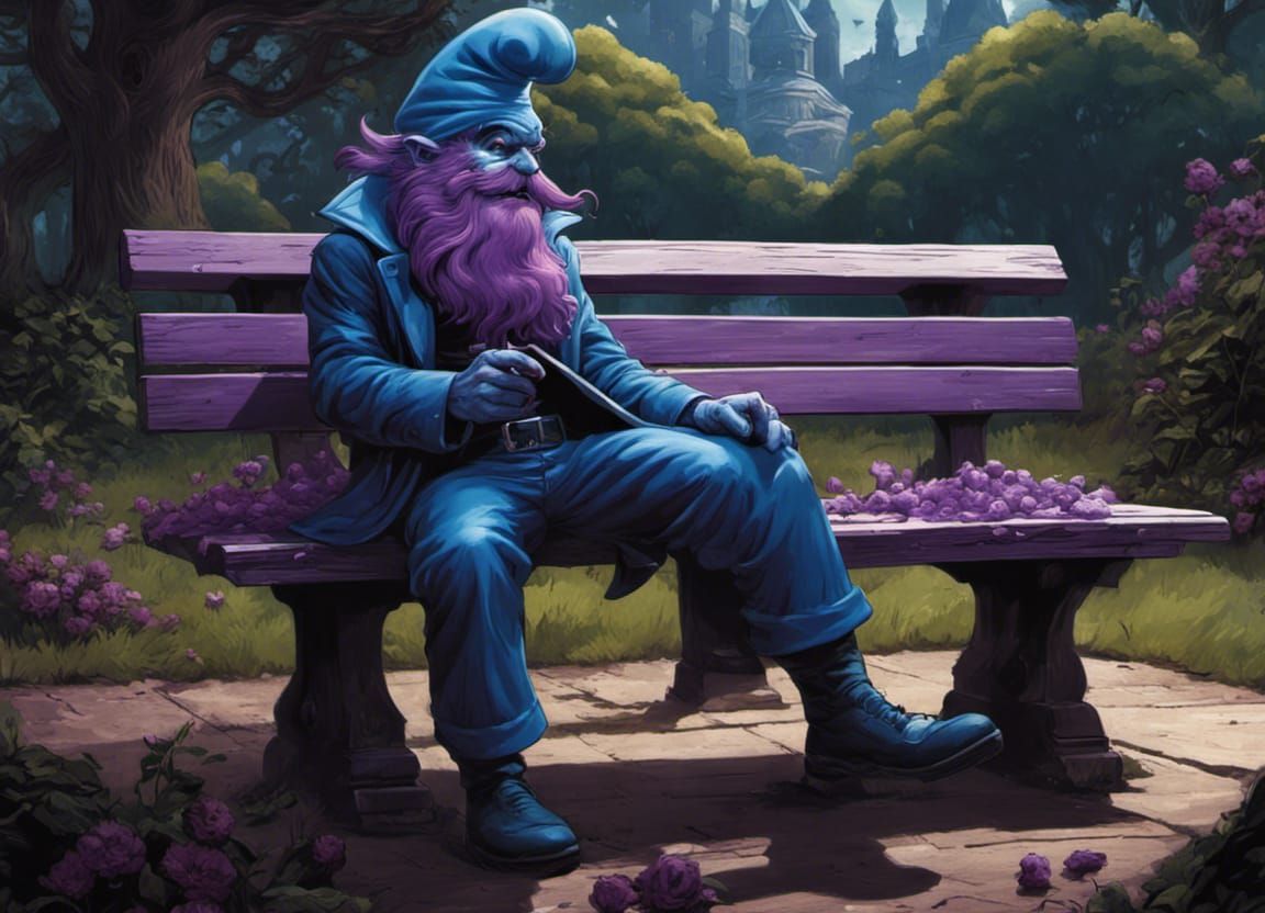 Exploding Purple Smurf: Dark Comic Book Art