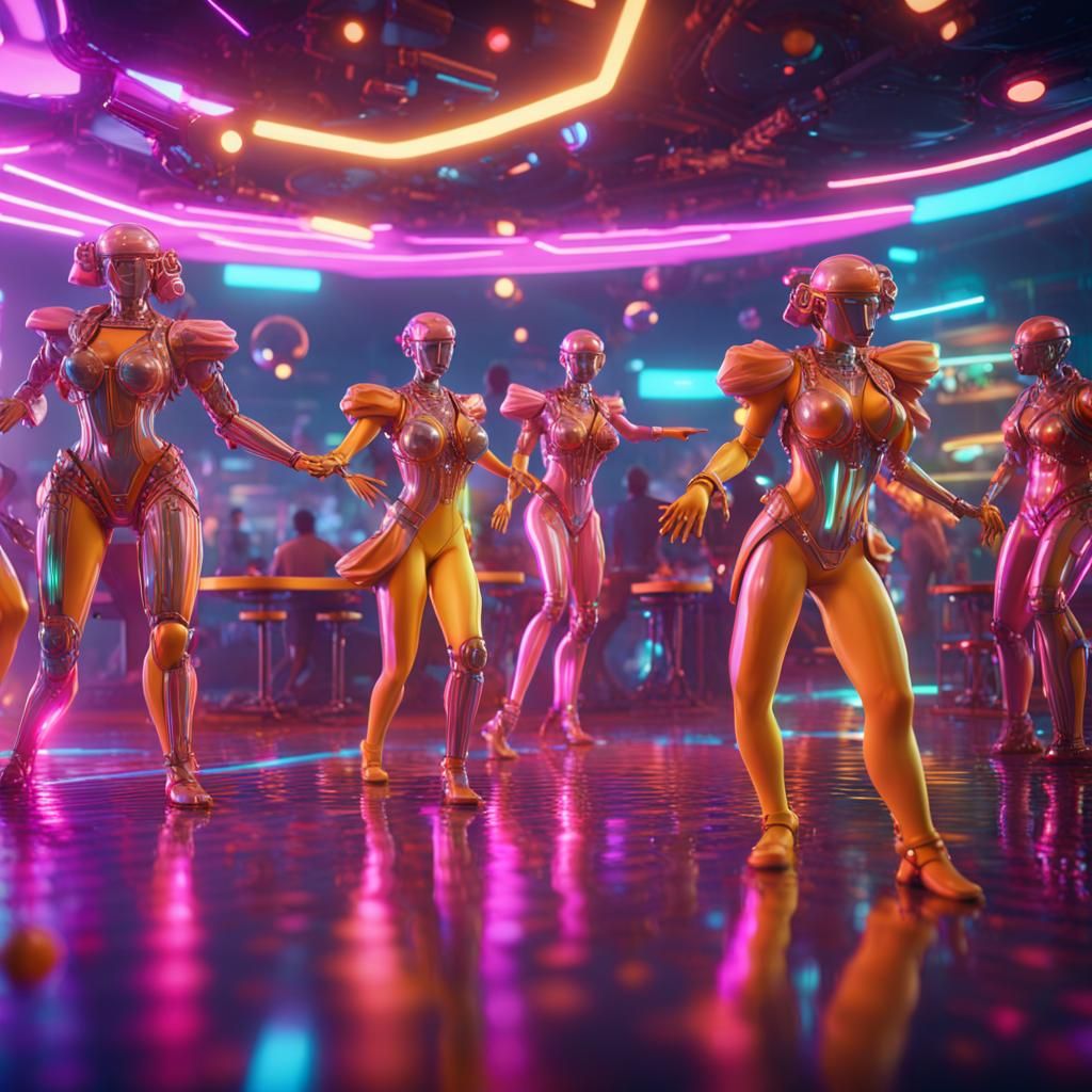 Colourful Disco Party at Beach Bar in 8K