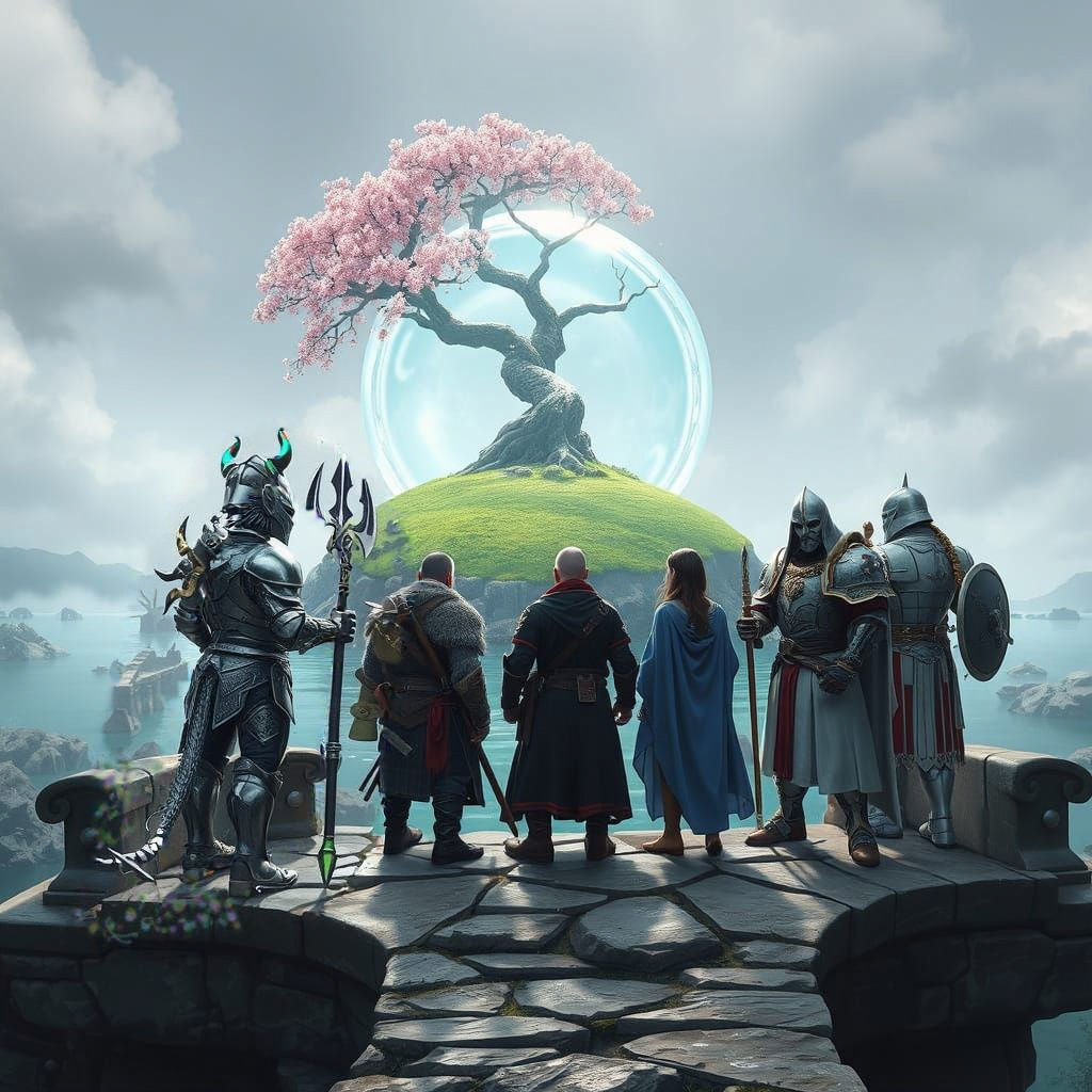 Heroes Gaze Upon a Mysterious Water Portal to a Sakura Bloss...