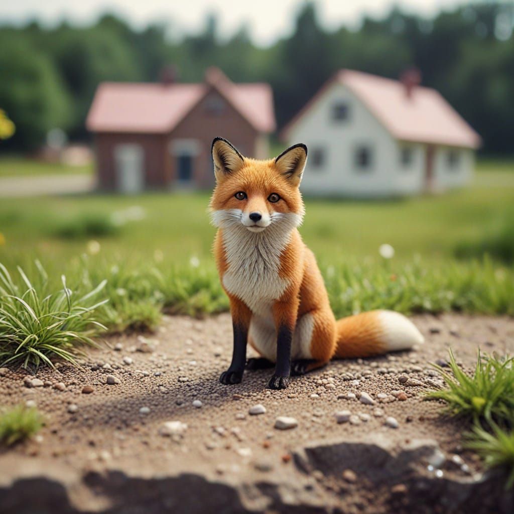 Adorable Miniature Whimsical Foxtrot in Tilt-Shift